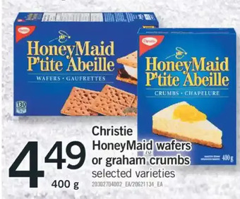 Fortinos Christie honeymaid wafers or graham crumbs offer