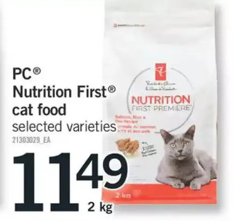 Fortinos Pc nutrition first cat food offer