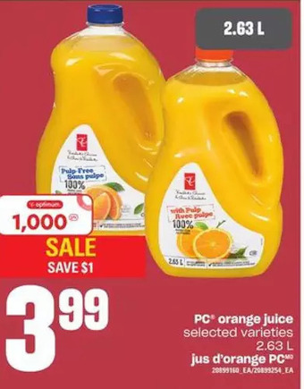 Valu-mart Pc orange juice offer