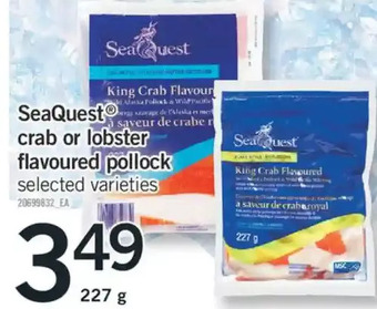Fortinos Seaquest crab or lobster flavoured pollock offer