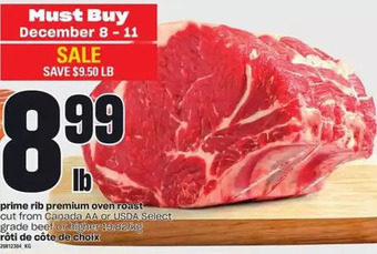 Valu-mart Prime rib premium oven roast offer