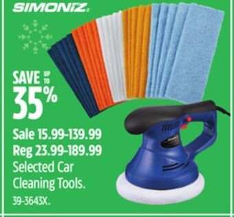 Canadian Tire Simoniz selected car cleaning tools offer