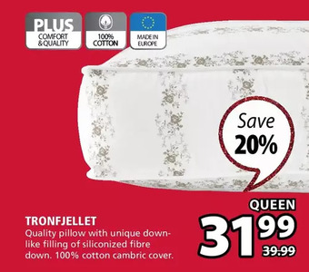 JYSK Tronfjellet (queen pillow) offer