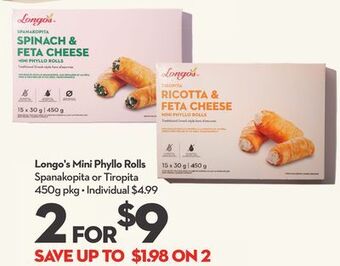 Longo's Longo's mini phyllo rolls offer