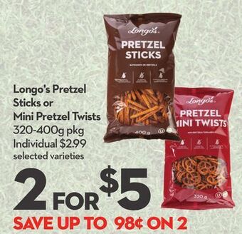 Longo's Longo's pretzel sticks or mini pretzel twists offer