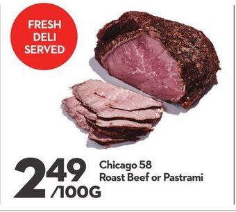 Longo's Chicago roast beef or pastrami offer
