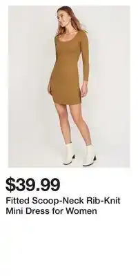 Old Navy Fitted scoop-neck rib-knit mini dress for women offer
