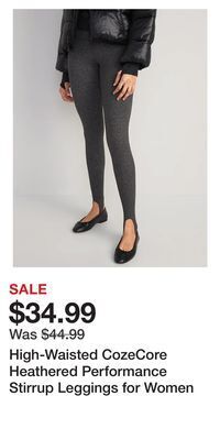 Old Navy High-waisted cozecore heathered performance stirrup leggings for women offer