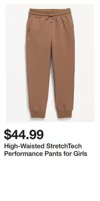 Old Navy High-waisted stretchtech performance pants for girls offer