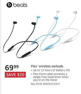 The Source Beats flex wireless earbuds offer
