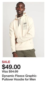 Old Navy Dynamic fleece graphic pullover hoodie for men offer