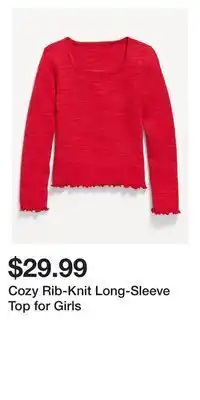 Old Navy Cozy rib-knit long-sleeve top for girls offer