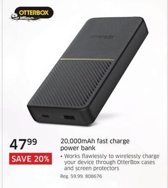 The Source Otterbox 20,000mah fast charge power bank offer