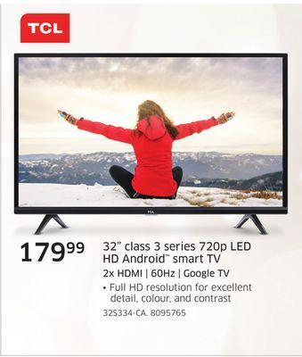 The Source Tcl 32" class 3 series 720p led hd android smart tv offer