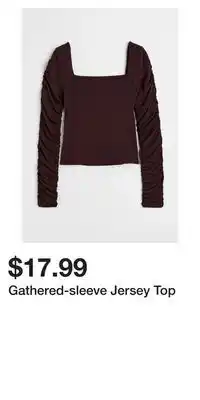 H&M Gathered-sleeve jersey top offer