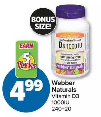 PharmaChoice Webber naturals vitamin d3 1000iu offer