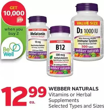 Rexall Webber naturals vitamins or herbal supplements offer