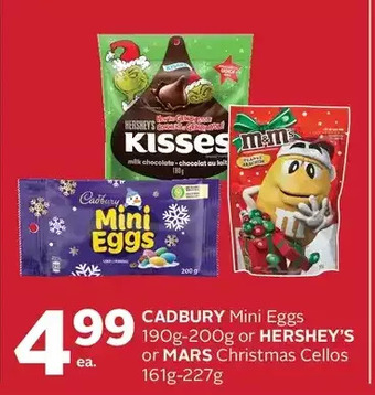 Rexall Cadbury mini eggs or hershey's or mars christmas cellos offer