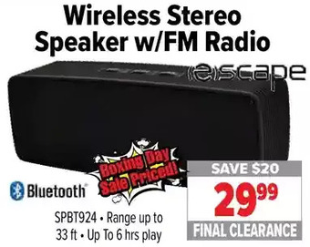 2001 Audio Video Escape wireless stereo speaker w/fm radio offer