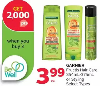 Rexall Garnier fructis hair care or styling offer