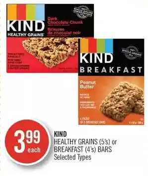Shoppers Drug Mart Kind healthy grains or breakfast bars offer