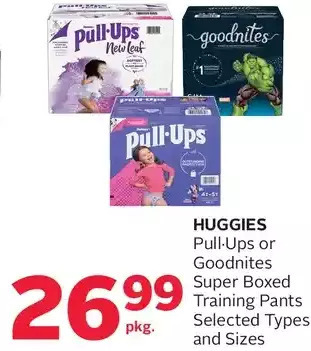 Rexall Huggies pull-ups or goodnites super boxed training pants offer