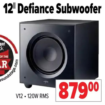 2001 Audio Video 12" defiance subwoofer offer