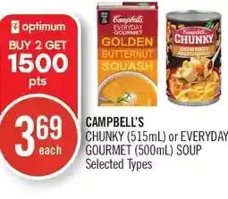 Shoppers Drug Mart Campbell's chunky or everyday gourmet soup offer