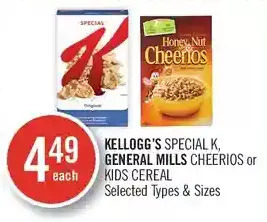 Shoppers Drug Mart Kellogg's special k, general mills cheerios or kids cereal offer