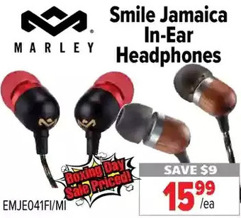 2001 Audio Video Marley smile jamaica in-ear headphones offer
