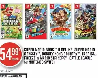Shoppers Drug Mart Super mario bros. u deluxe, super mario odyssey, donkey kong country: tropical freeze or mario strikers: battle league for ni offer