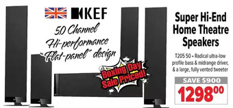 2001 Audio Video Kef super hi-end home theatre speakers offer