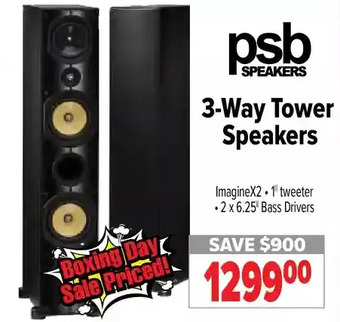 2001 Audio Video Psb speakers 3-way tower speakers offer