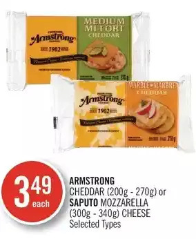 Shoppers Drug Mart Armstrong cheddar or saputo mozzarella cheese offer