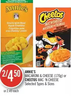 Shoppers Drug Mart Annie's macaroni & cheese or cheetos mac 'n cheese offer