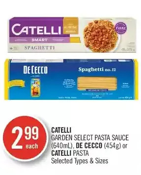 Shoppers Drug Mart Catelli garden select pasta sauce, de cecco or catelli pasta offer