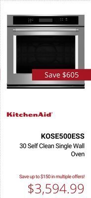 Canadian Appliance Source Kitchenaid 30 self clean single wall oven offer