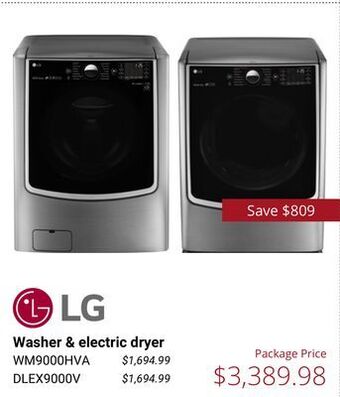 Canadian Appliance Source Lg washer & electric dryer offer