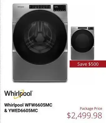 Canadian Appliance Source Whirlpool front load washer & dryer offer