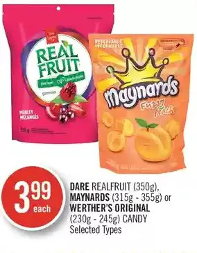 Shoppers Drug Mart Dare realfruit, maynards or werther's original candy offer
