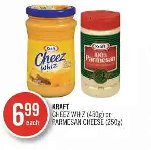 Shoppers Drug Mart Kraft cheez whiz or parmesan cheese offer