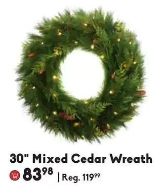 Sheridan Nurseries 30" mixed cedar wreath offer