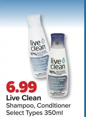 PharmaChoice Live clean shampoo, conditioner offer