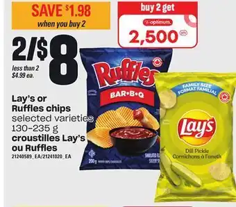 Independent City Market Lay's or ruffles chips, 130-235 g offer