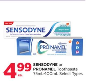 Rexall Sensodyne or pronamel toothpaste 75ml-100ml offer