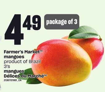 Independent City Market Farmer's market mangoes, 3's offer