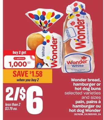 Independent City Market Wonder bread, hamburger or hot dog buns offer