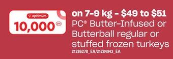 Independent City Market Pc® butter-infused or butterball regular or stuffed frozen turkeys, 7-9 kg offer