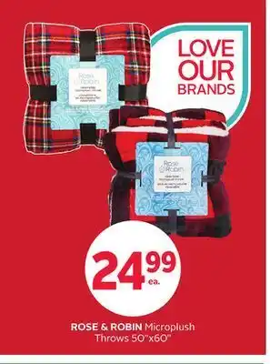 Rexall Rose & robin microplush throws offer