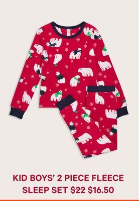 Joe Fresh Kid boys' 2 piece fleece sleep set offer